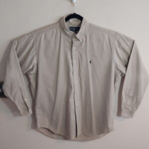 Ralph Lauren Blake,Beige Button-Up Shirt. 100% Cotton.